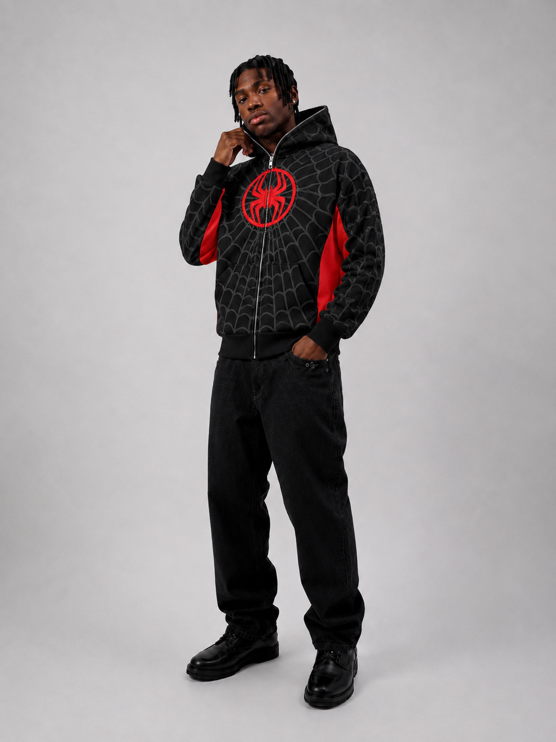 "Black and Red" Spidey zip up hoodie
