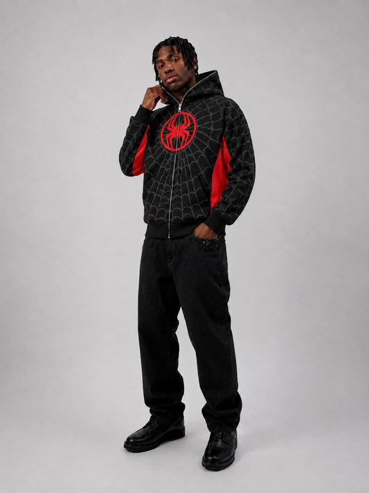 "Black and Red" Spidey zip up hoodie