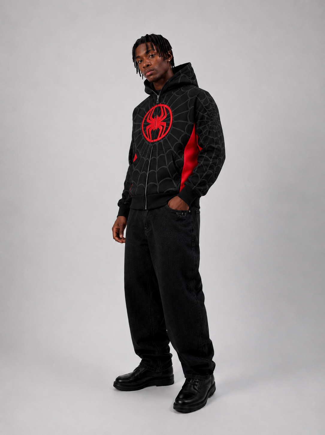 "Black and Red" Spidey zip up hoodie