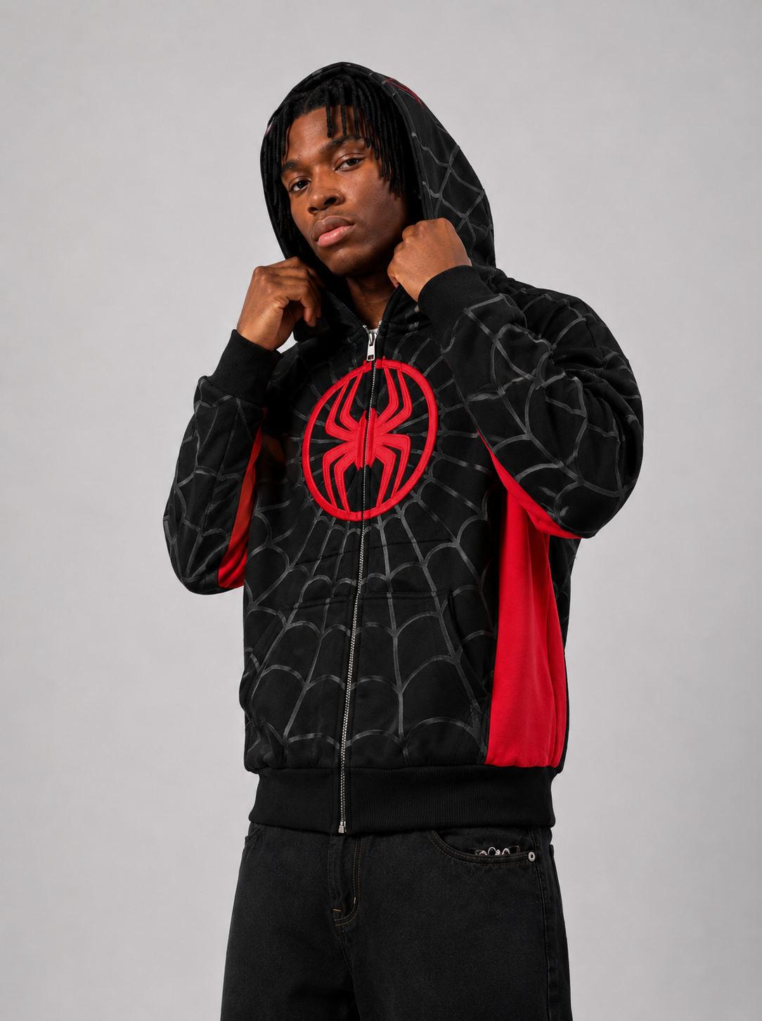 "Black and Red" Spidey zip up hoodie
