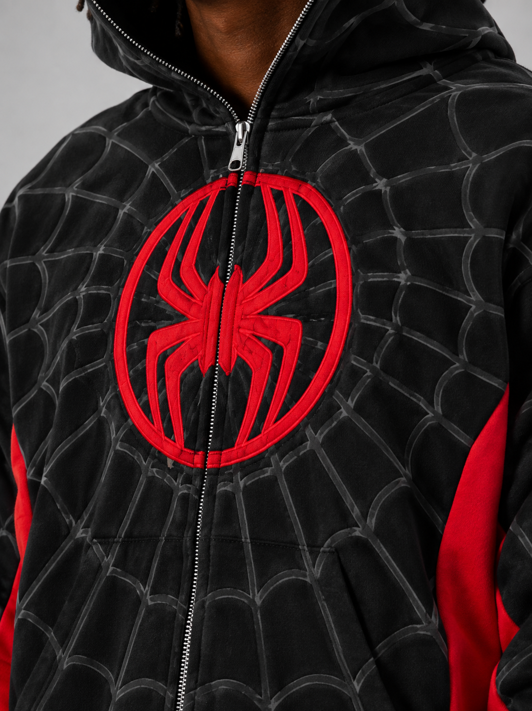 "Black and Red" Spidey zip up hoodie