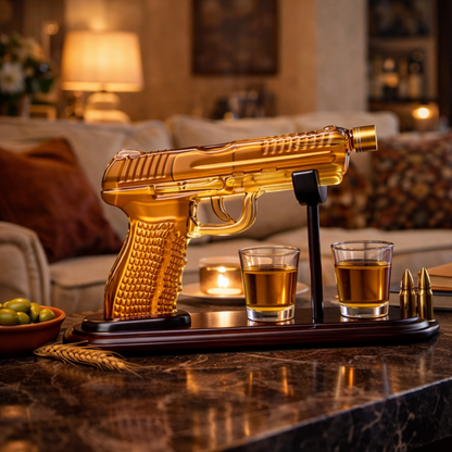 Whisky Bottle – Gun Set Edition with Glasses