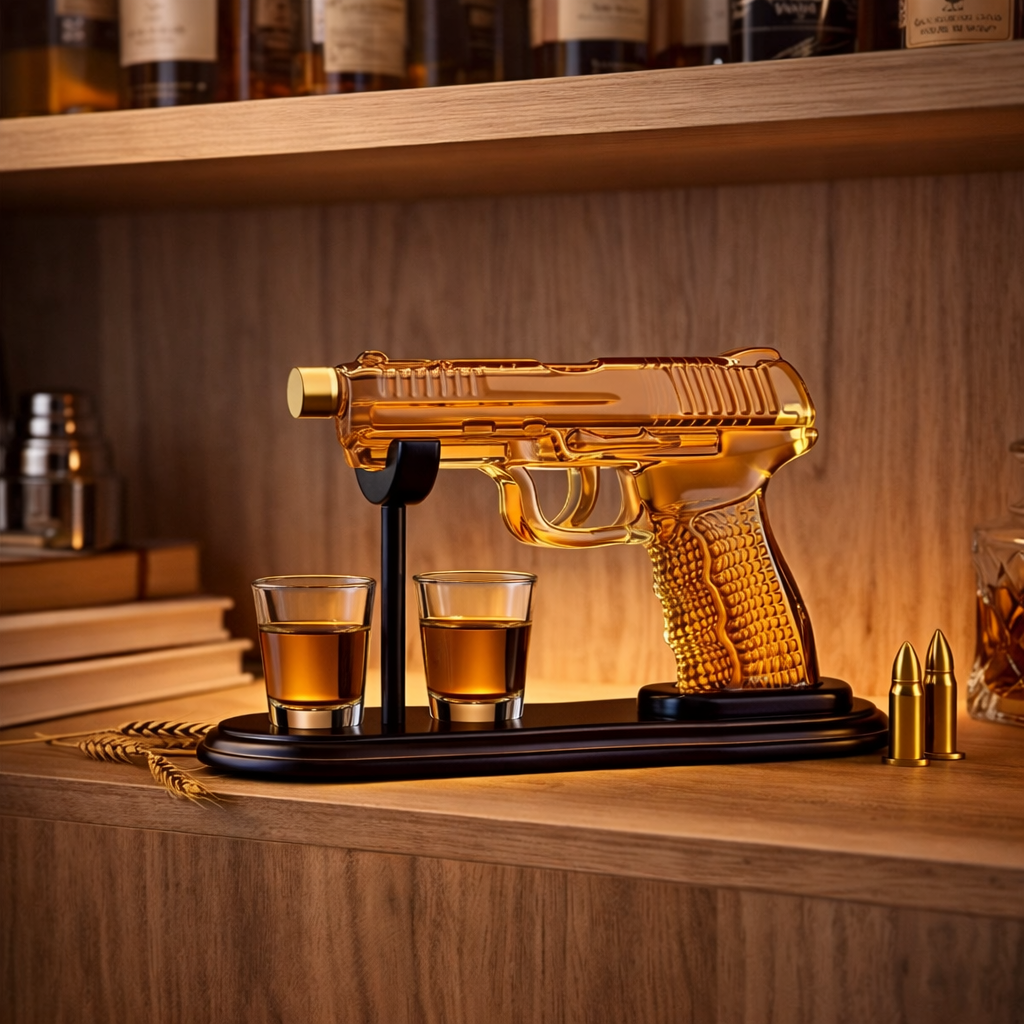Whisky Bottle – Gun Set Edition with Glasses